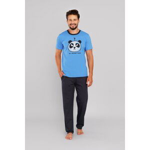 Men's pyjamas Jugo, short sleeves, long legs - blue/graphite