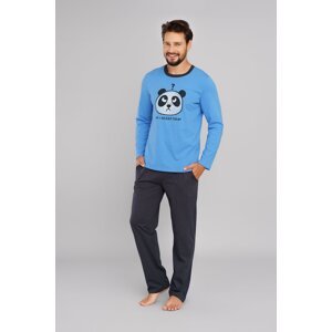 Men's Jugo pyjamas, long sleeves, long pants - blue/graphite