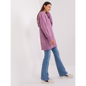 Purple women's turtleneck knit dress
