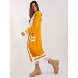 Long oversized mustard cardigan