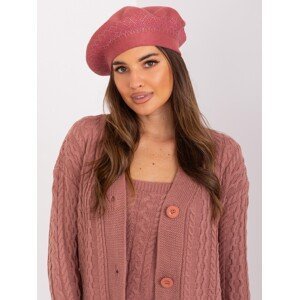 Dusty pink women's beret with appliqués