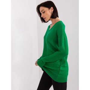 Green women's loose-fitting sweater by RUE PARIS