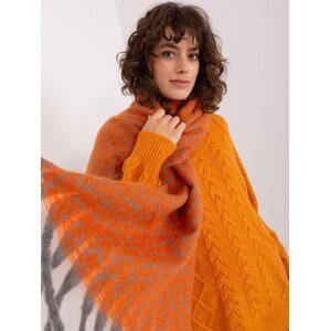 Grey and orange scarf with patterns