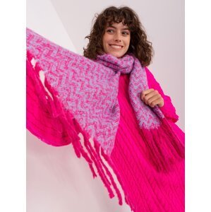 Pink and blue women's knitted scarf