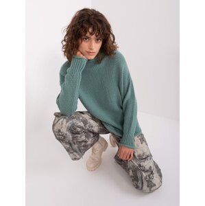Turquoise women's turtleneck with long sleeves