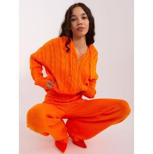 Orange casual set with hooded sweater