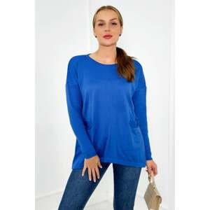 Sweater with front pockets cornflower blue