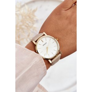 Ernest Beige Vega Ladies Watch with Gold Case