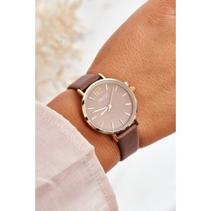 Women's watch on a leather strap Ernest Pink