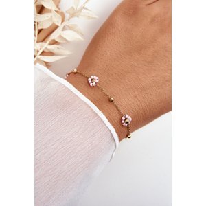 Bracelet with rose gold flowers