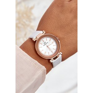 Classic women's leather watch Giorgio & Dario white