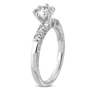 Luxury princess surgical steel engagement ring