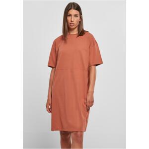 Women's Organic Oversized Terracotta T-Shirt with Slit