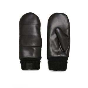 Imitation leather gloves Puffer black