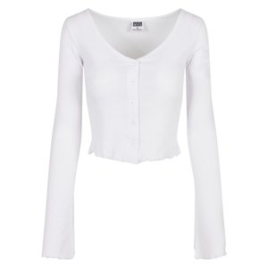 Women's sweater with cropped ribs in white