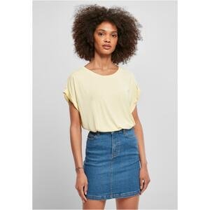 Women's Modal T-Shirt with Extended Shoulder - Soft Yellow