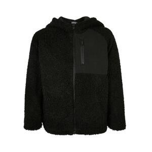 Sherpa Boys' Zip-Up Hooded Jacket Black