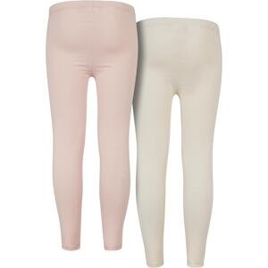 Girls' Jersey Leggings 2-Pack Pink/White Sand