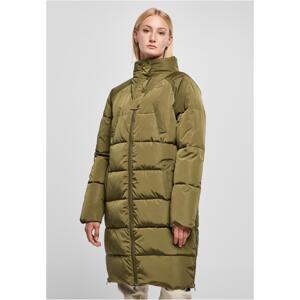 Women's high-neck coat, olive