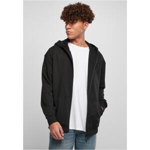 Bio hoodie with zipper in black