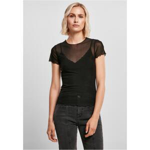 Women's fishnet T-shirt black