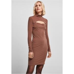 Women's stretch jersey with a cut-out turtleneck