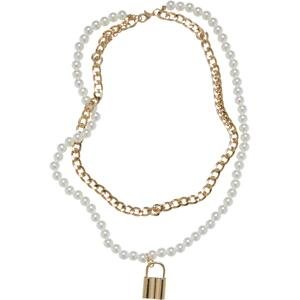 Padlock Pearl Layring Necklace Gold