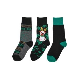 Pug Children's Christmas Socks - 3-Pack Multicolored