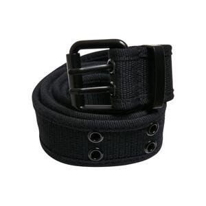 Canvas belt with double thorn buckle black