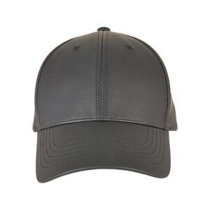 Black Alpha Shape Dad Synthetic Leather Cap