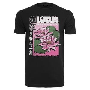 Black T-shirt with lotus flower