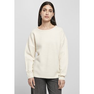 Women's chunky fluffy whitesand sweater
