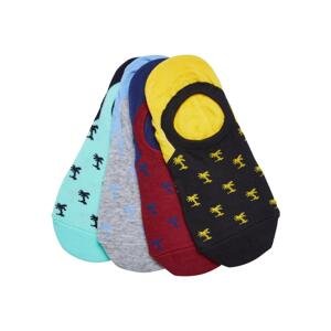 Reccyled Yarn Invisbile Palmtree Socks 4-Pack Multicolor
