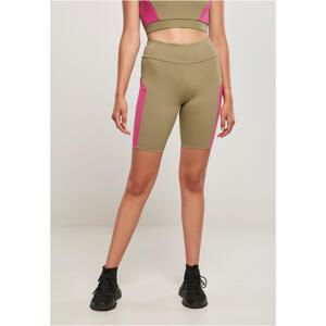 Women's Color Block Cycle Khaki/Light Purple Shorts