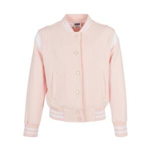 Inset College Sweat Jacket Pink/White Girls' Sweatshirt