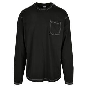 Thick oversized contrast stitch with long sleeves black/white