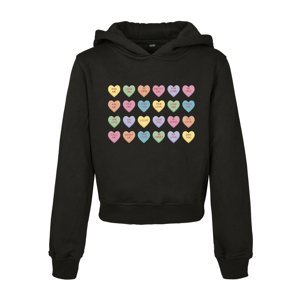 Children's Sweet Heart Candy Cropped Hoody Black