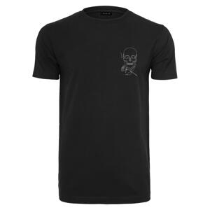 Black T-shirt Skull One Line