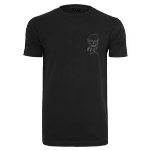 Black T-shirt Skull One Line