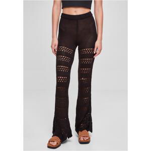 Women's crochet leggings in black