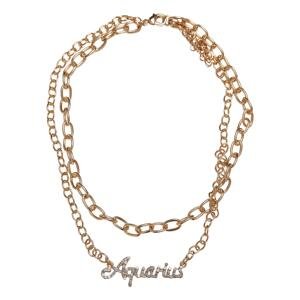 Diamond Zodiac Gold Aquarius Necklace