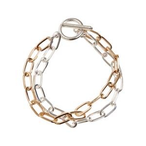 Two-tone gold/silver layered bracelet