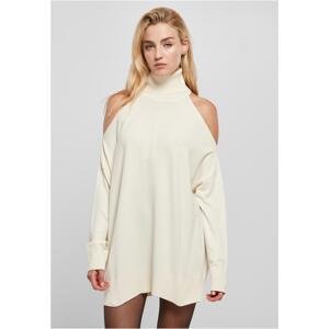 Women's turtleneck sweater on the shoulders whitesand