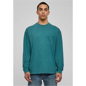 Pigment-dyed long-sleeved pocket teal