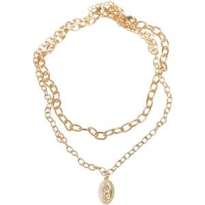 Madonna gold necklace with layering