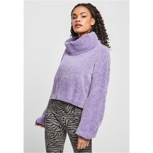 Women's short chenille sweater lavender