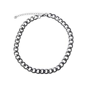 Large gunmetal chain necklace