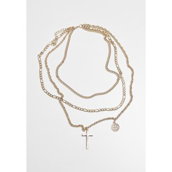 Mini Coin Cross Necklace Gold