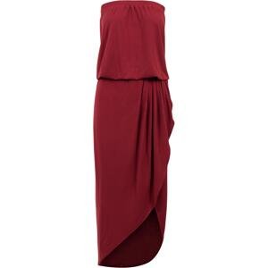 Women's dress made of viscose Bandeau in burgundy color