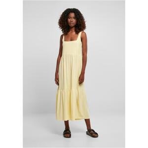 Women's summer dress with 7/8 length Valance - soft yellow